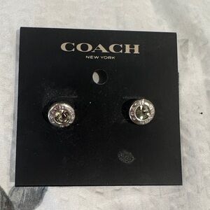 Coach open circle stud earrings Silver-Tone